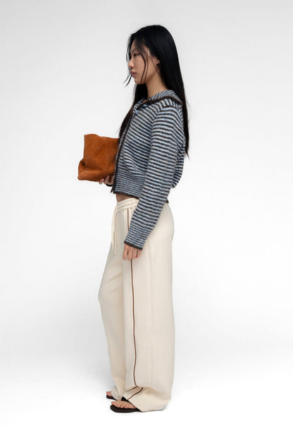 Ho-Sook KNIIT CARDIGAN IN BLUE STRIPE