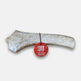 Farm To Pet elk antler dog chew, natural whole and split elk antlers for dogs, durable and safe for chewing.