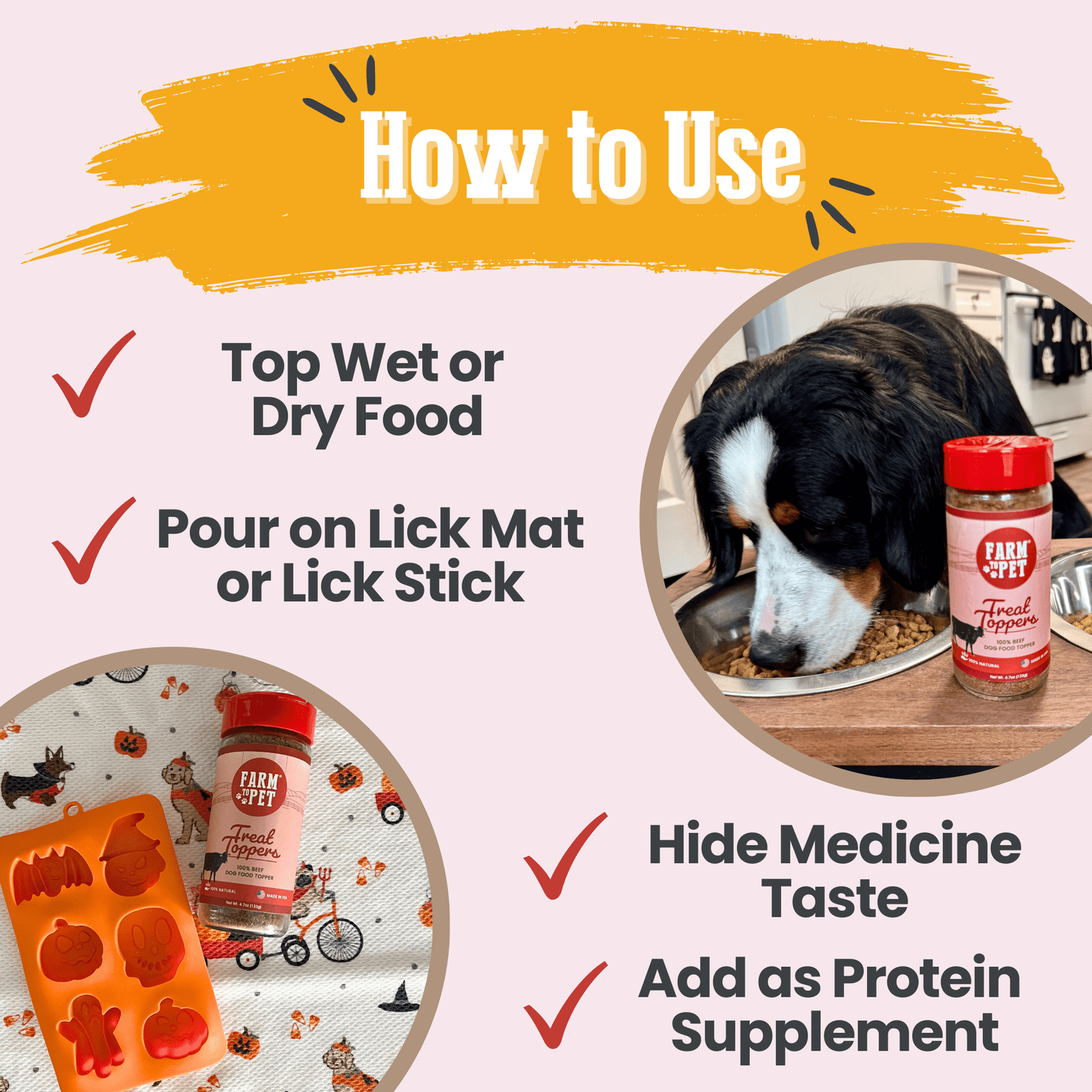 Treat Topper Beef Dog Food Topper | Powdered Meal Topper for Pets