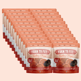 Farm To Pet turkey chips snack pack with 24 low allergen dog treats, ideal for training or healthy snacking.