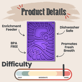 Purple Farm To Pet Lick Mat for cats and small dogs, textured silicone surface for treats and enrichment.