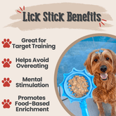 Blue Farm To Pet Lick Stick interactive dog training toy with flower design for mental stimulation and calming benefits.