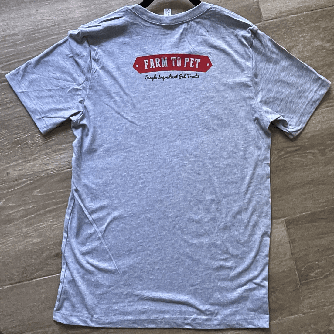 Gray Farm to Pet Logo T-Shirt showing the brand&