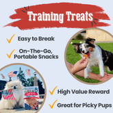 Farm To Pet Americana Chicken Chips for Dogs, natural USA-made chicken training treats in a 4oz bag.