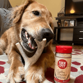 Organic deer antler dog chew by Farm To Pet, natural non-splintering antler dog bone for chewing and dental health.