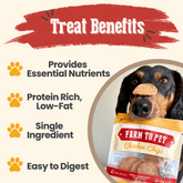 Farm To Pet Chicken Chips Snack Pack featuring dog treats and party favors, with crispy chicken chips for training or rewards.