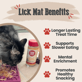 Farm To Pet lick mat for cats and small dogs, maroon fishbone design, textured surface for engaging pet feeding and licking.