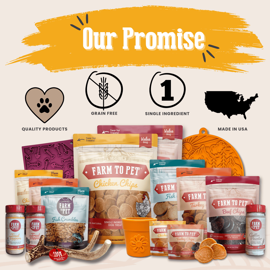 Farm To Pet chicken dog food topper, healthy meal supplement for dogs, shown in a natural, appetizing presentation.
