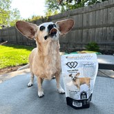 Farm To Pet Live Like Roo turkey chips for dogs, natural dog treats in a 4oz bag, made to give back and support pet health.