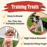 Farm To Pet Chicken Chips Snack Pack featuring dog training treats and party favors, USA-made dog snacks in a colorful package.