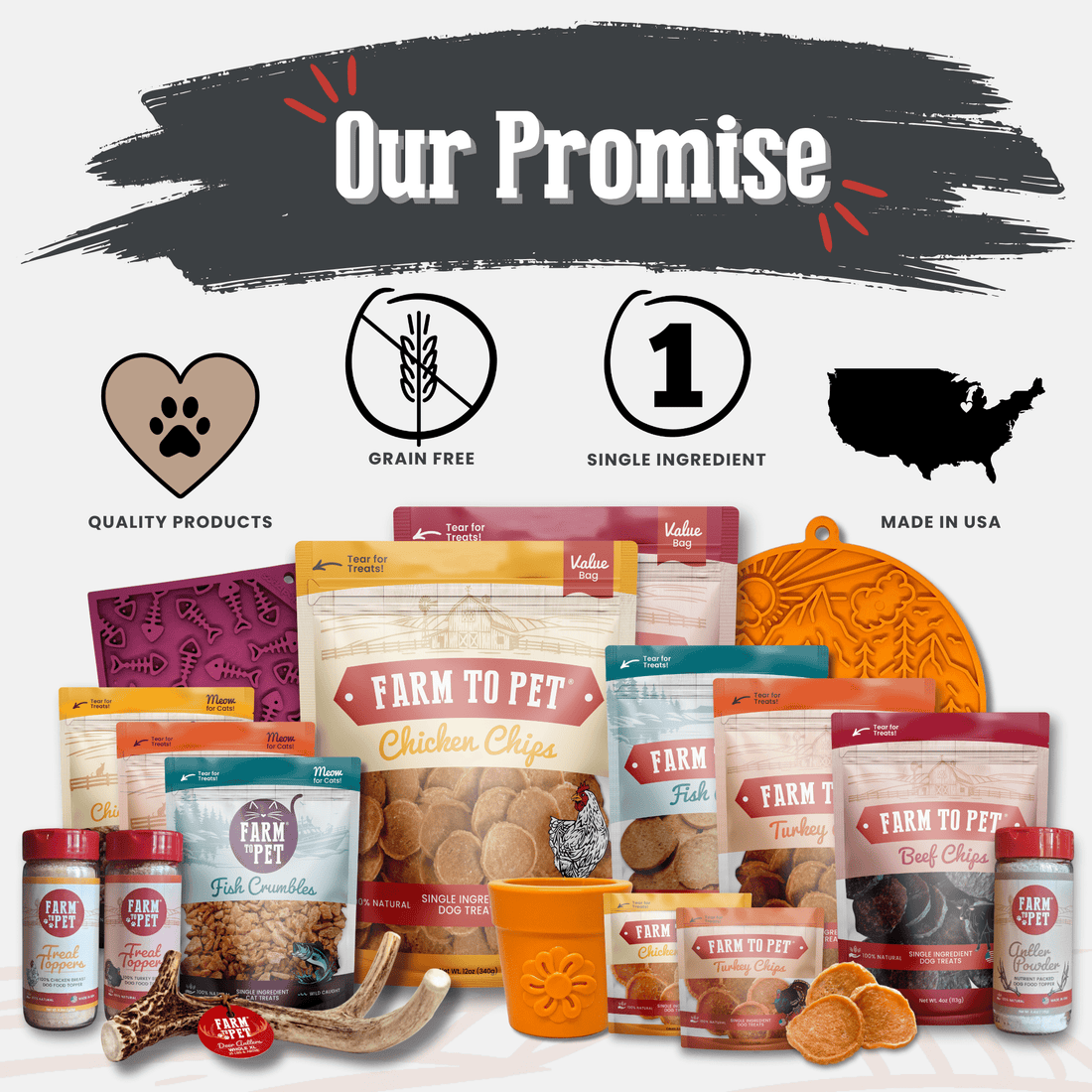 Image showing Farm To Pet elk antler dog chews, natural whole and split elk antler treats for dogs, highlighting their organic, durable design.
