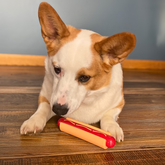 Farm To Pet hot dog tug toy for dogs, durable chew toy perfect for Corgis and other small to medium dog breeds.