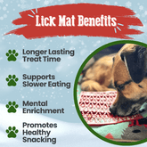 Red Farm To Pet Dog Lick Mat with holiday tree design, large size, ideal for keeping dogs entertained and calm.