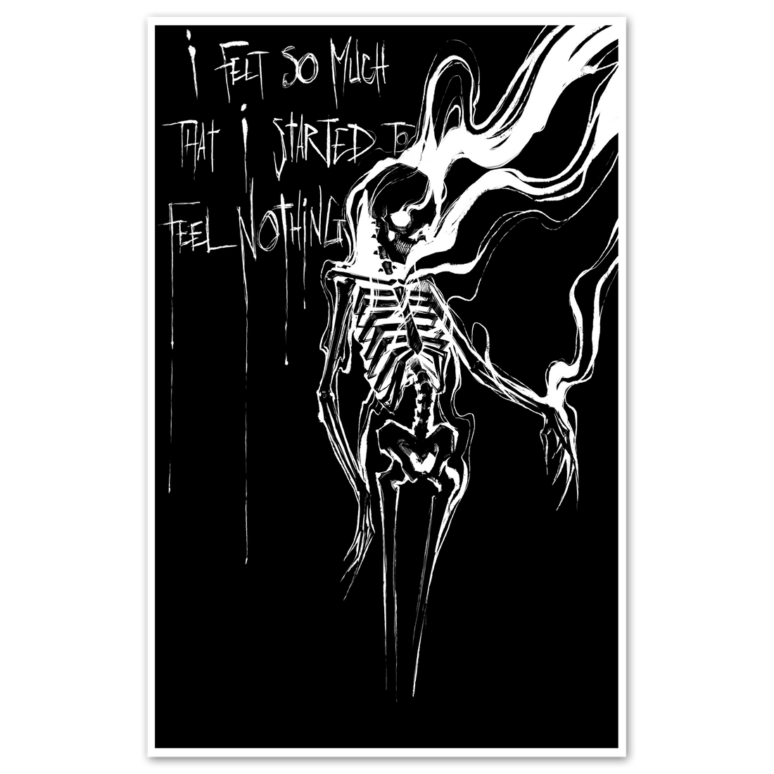 Felt So Much poster by Any Means Necessary Clothing featuring bold printed design on 11x17-inch paper.