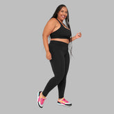 Black SmoothFit Crossover Leggings by Fitkitty Culture, women&