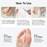 Maree exfoliating and hydrating foot mask in a clear plastic pouch, designed to soften and renew dry, rough feet.