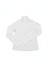 Goal Five Foudy mid-weight long sleeve training top with ½ zip in white, designed for comfort and performance.