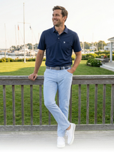 White Water Life Freeport Pant in seersucker navy, versatile performance pants with a comfortable fit and stylish design.