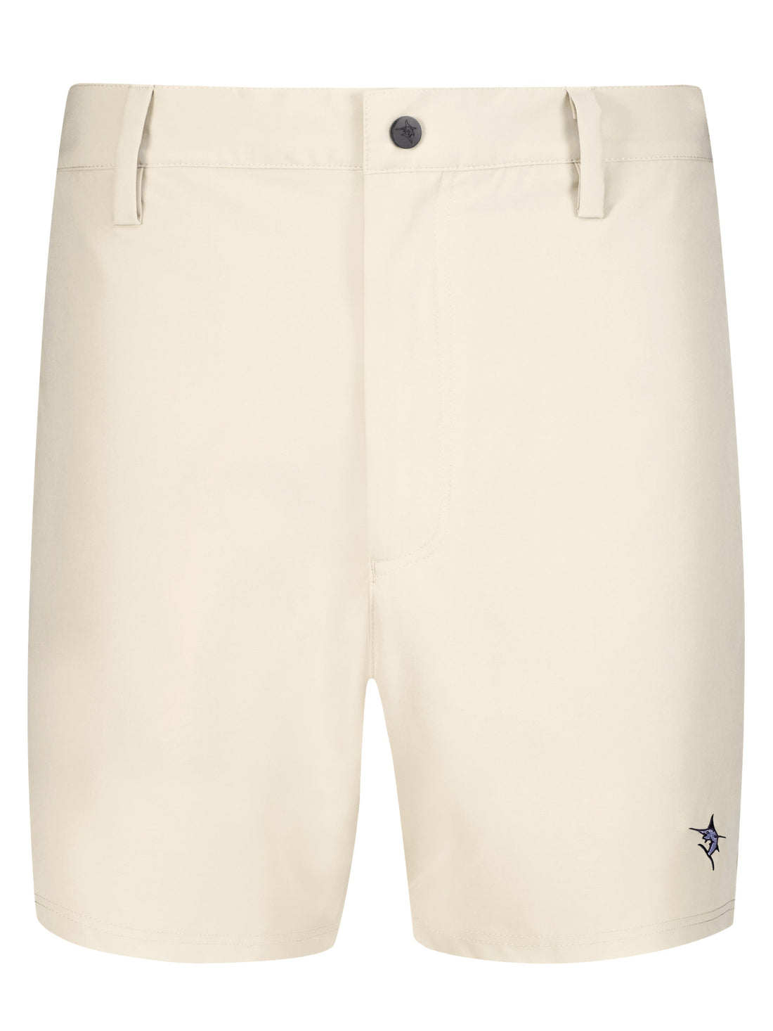 Tan White Water Life Freeport Shorts, lightweight and effortless performance shorts shown on a model.