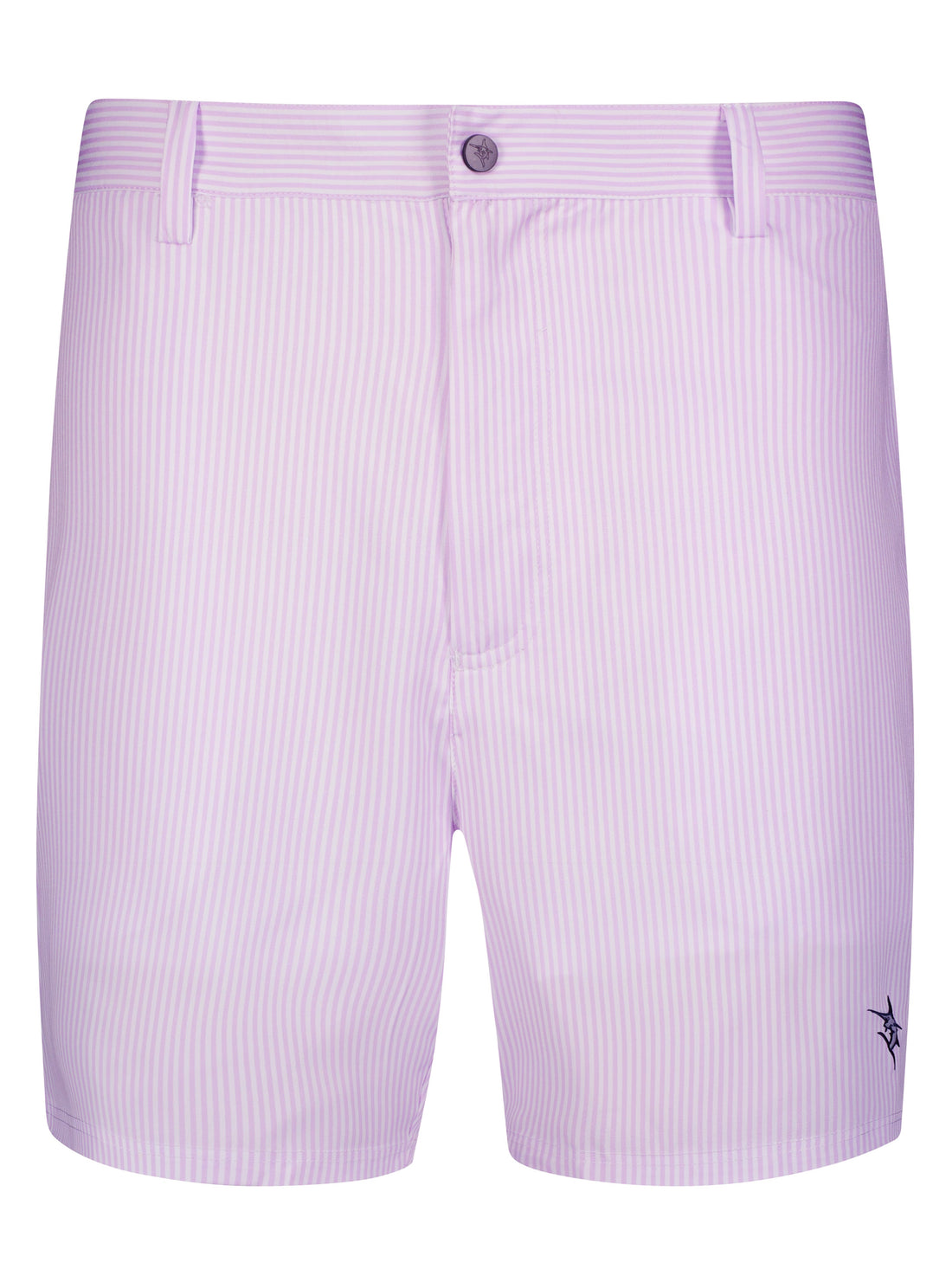 White Water Life Freeport shorts in lavender seersucker fabric, casual lightweight performance shorts for summer.