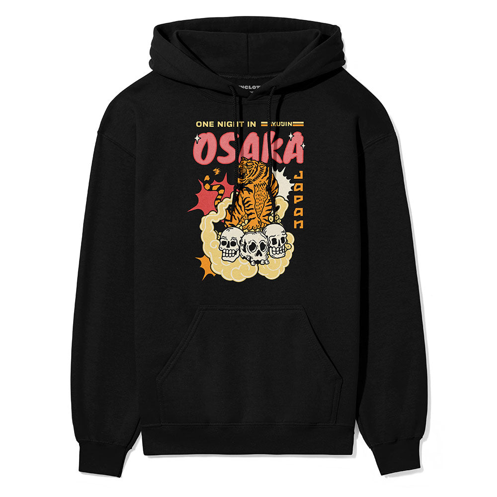 Yūjin Clothing One Night Osaka hoodie featuring a comfortable fit, soft fabric, and a stylish design inspired by Osaka nightlife.