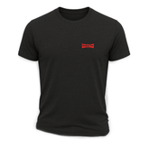 Front view of Snack Hard Hunting Team T-shirt by Bow Crew Apparel featuring bold hunting-themed graphic design.