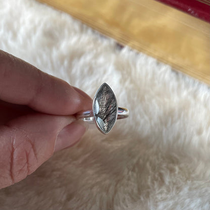 Faceted Tourmalated Quartz Ring
