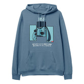 Yūjin Clothing Game Over hoodie featuring bold graphic design, comfortable fit, and casual streetwear style.