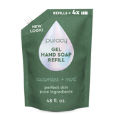 Puracy Gel Hand Soap in a 48oz pump bottle, clear gel formula with a clean, refreshing look and label details.
