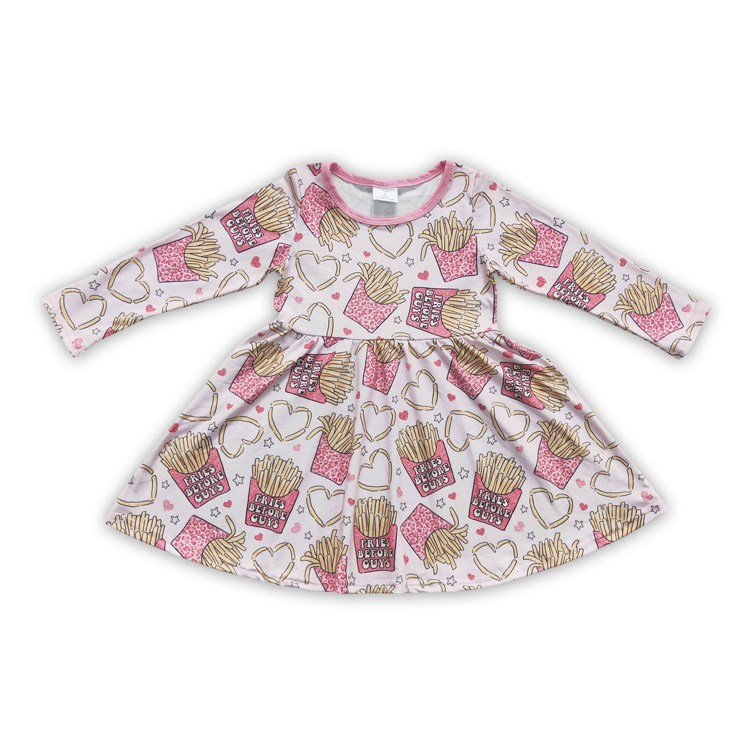 Fries heart long sleeves girls twirl Valentine&