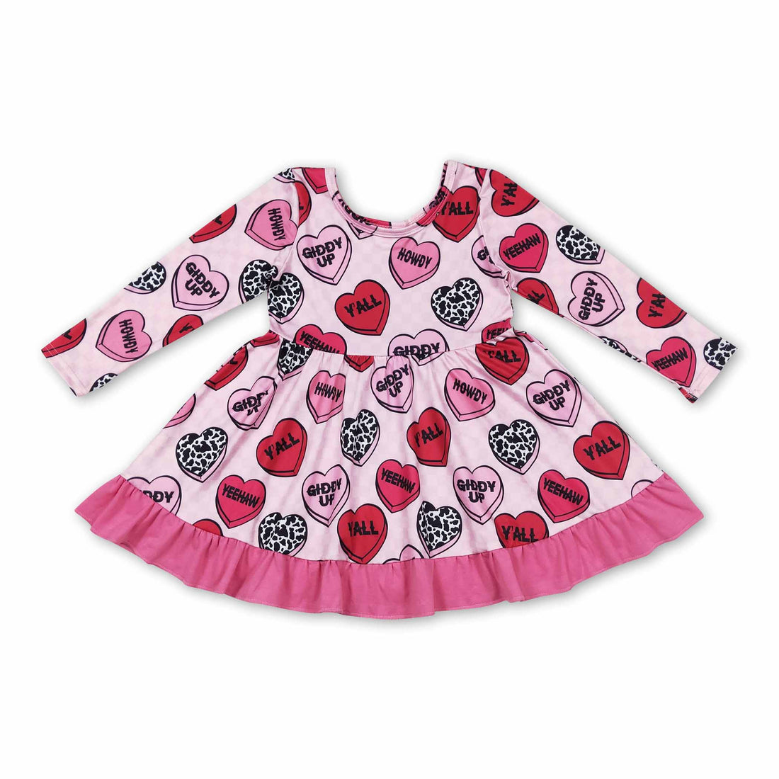 Howdy heart long sleeves western girls Valentine&