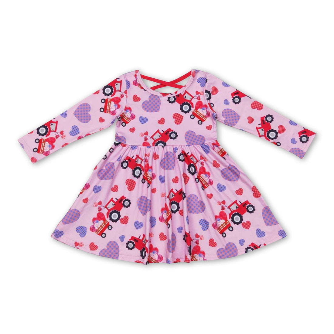 Long sleeves heart truck kids girls valentine&