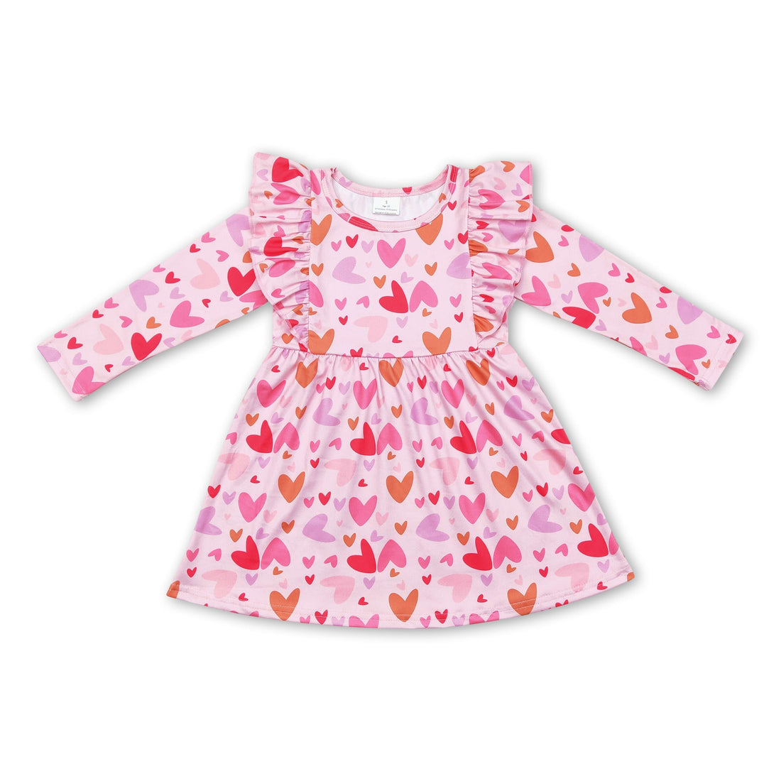 Flutter long sleeves heart girls valentine&