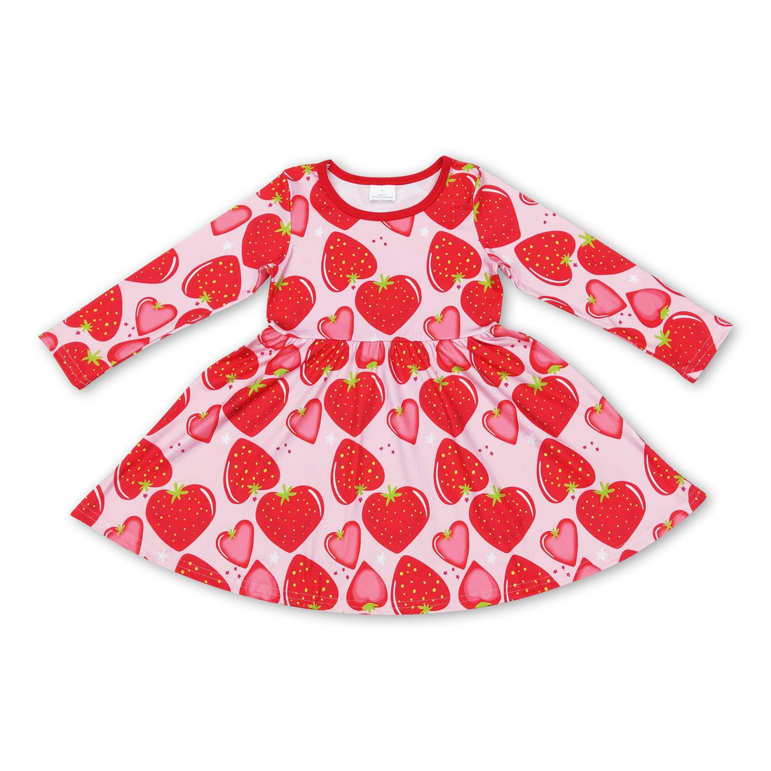 Long sleeves heart strawberry girls valentine&
