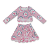 Pink long sleeve girls&
