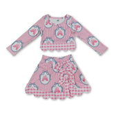 Pink long-sleeve girls&
