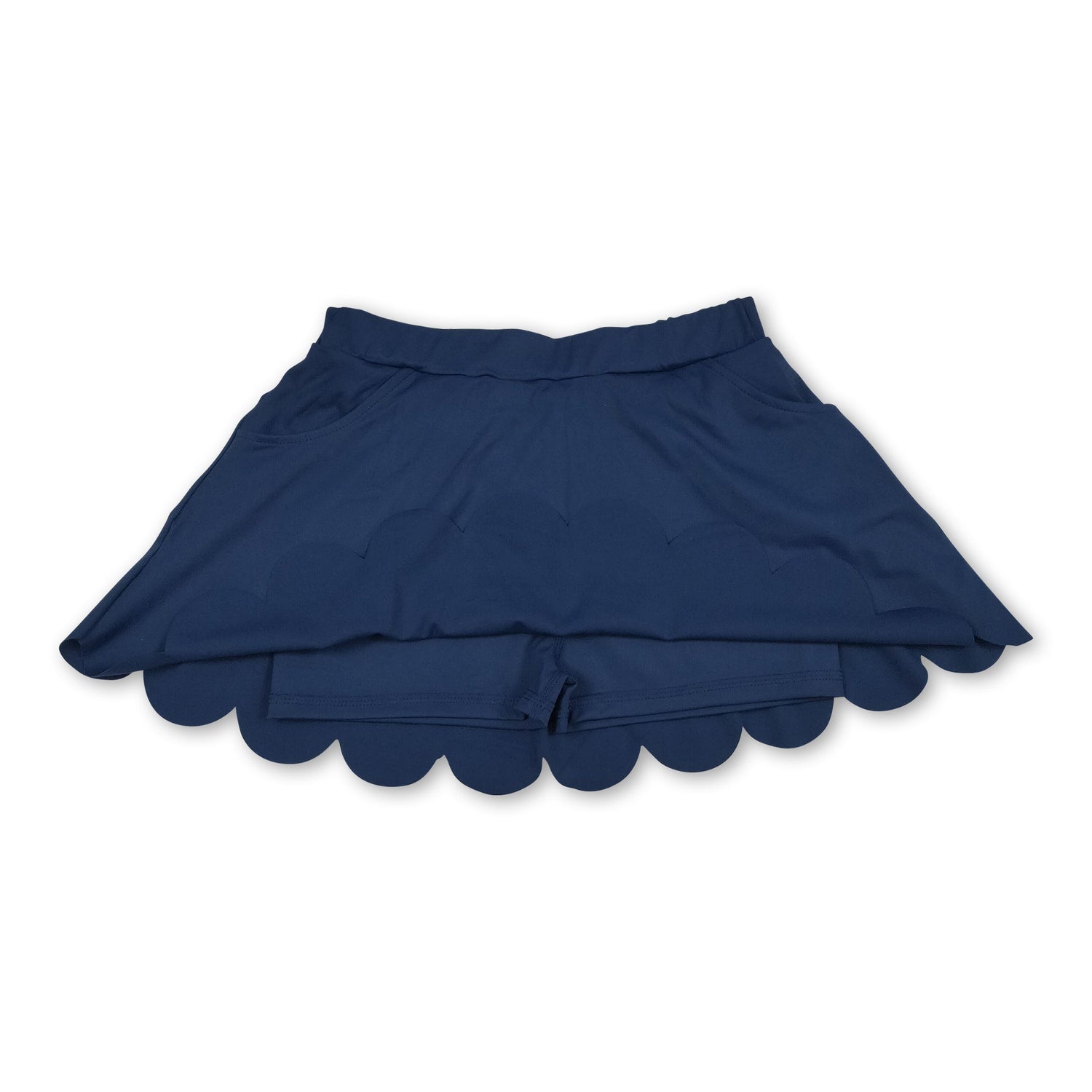 Navy pockets scallop kids girls summer activwear skirt