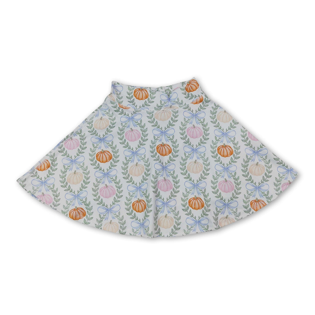 Light blue bow pumpkin girl skirt from Mini Rodeo, fall active girls&