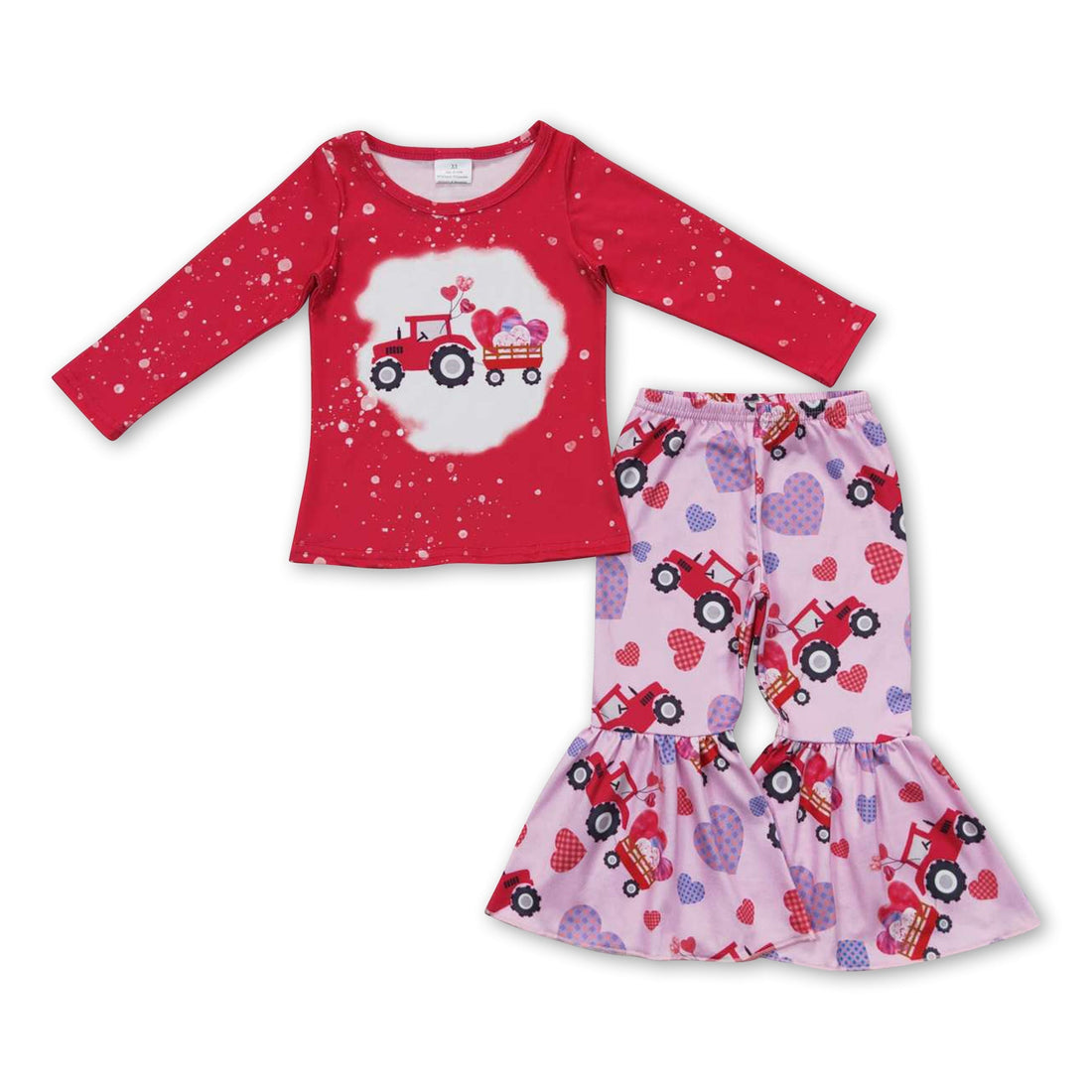 Heart truck bleached top pants girls valentine&