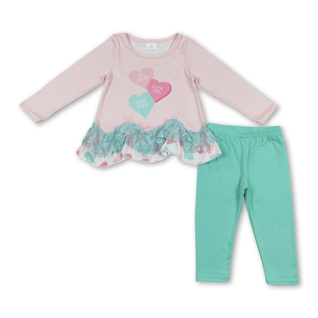 Heart tunic leggings girls valentine&