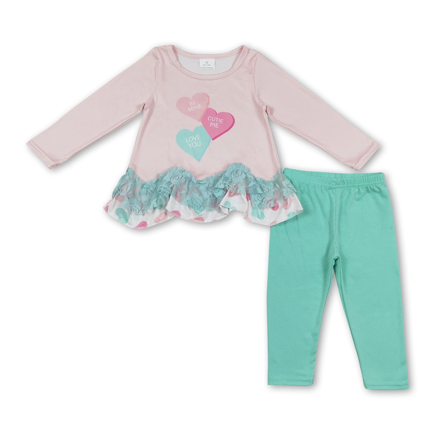Heart tunic leggings girls valentine&