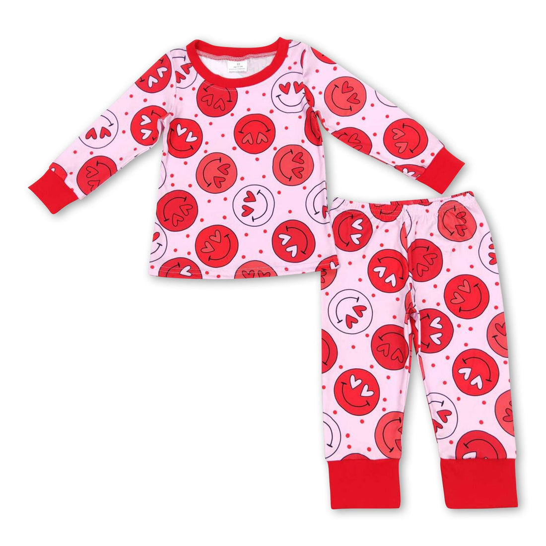 Heart smile long sleeves kids girls valentine&