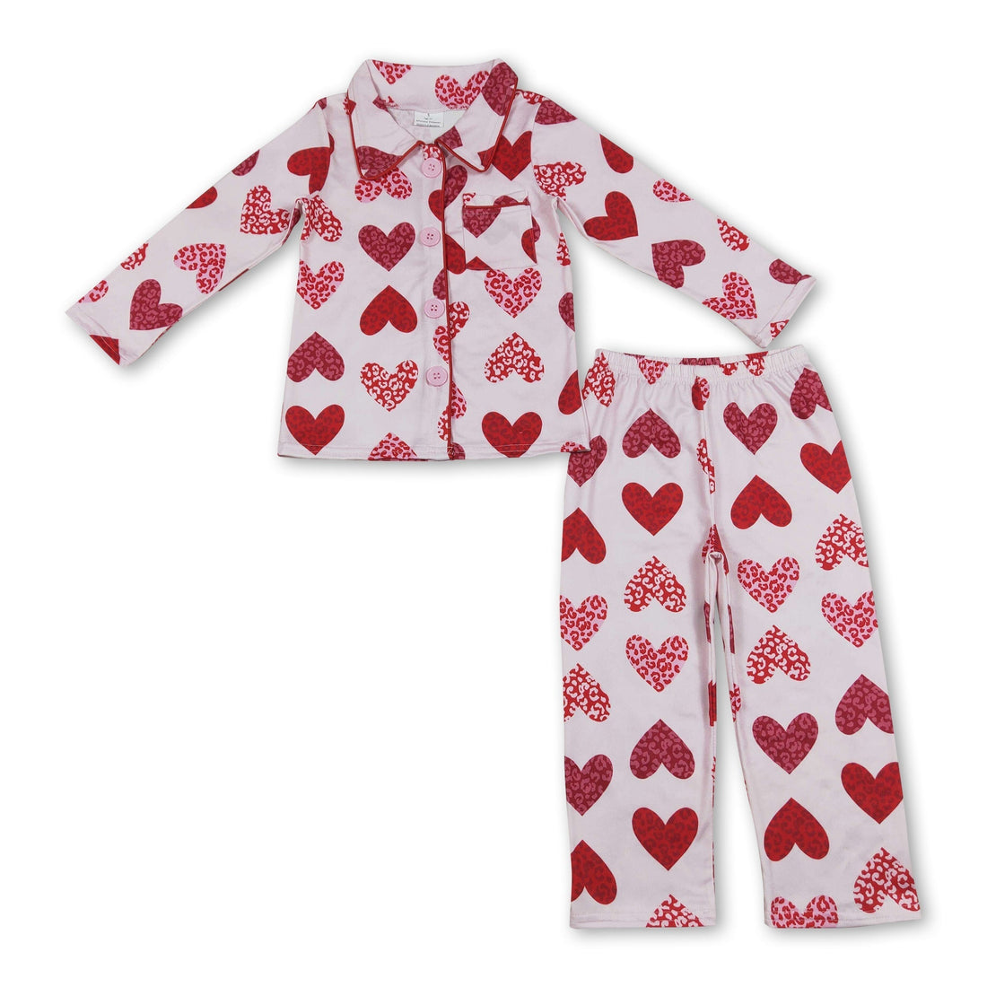 Pink leopard heart girls valentine&