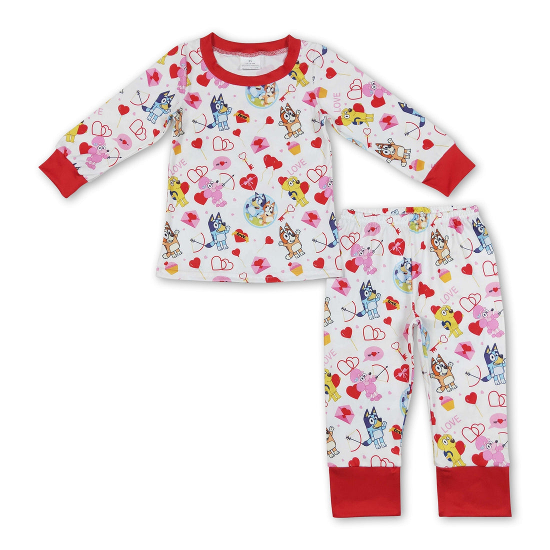 Red heart dog arrow kids girls valentine&