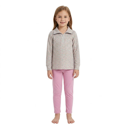 Floral long sleeves pullover pink leggings girls clothes