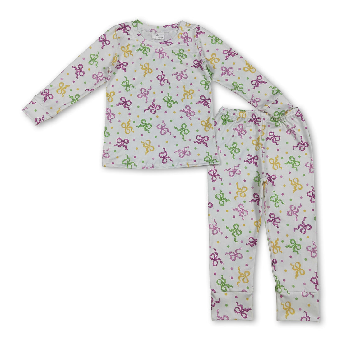 purple yellow green mask kids girls Mardi Gras pajamas