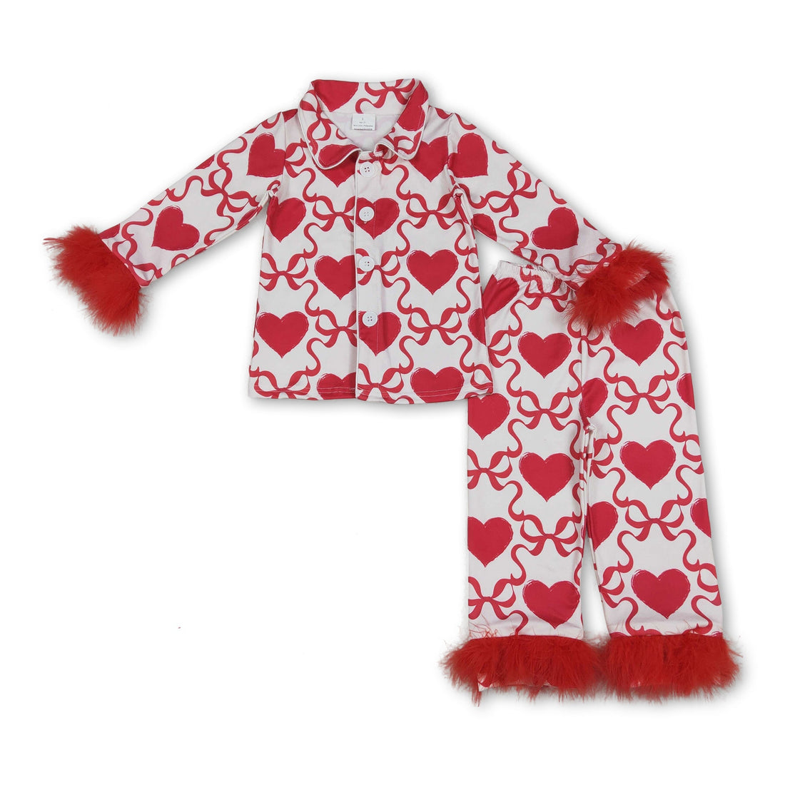 Red fur sleeve girl’s Valentine&