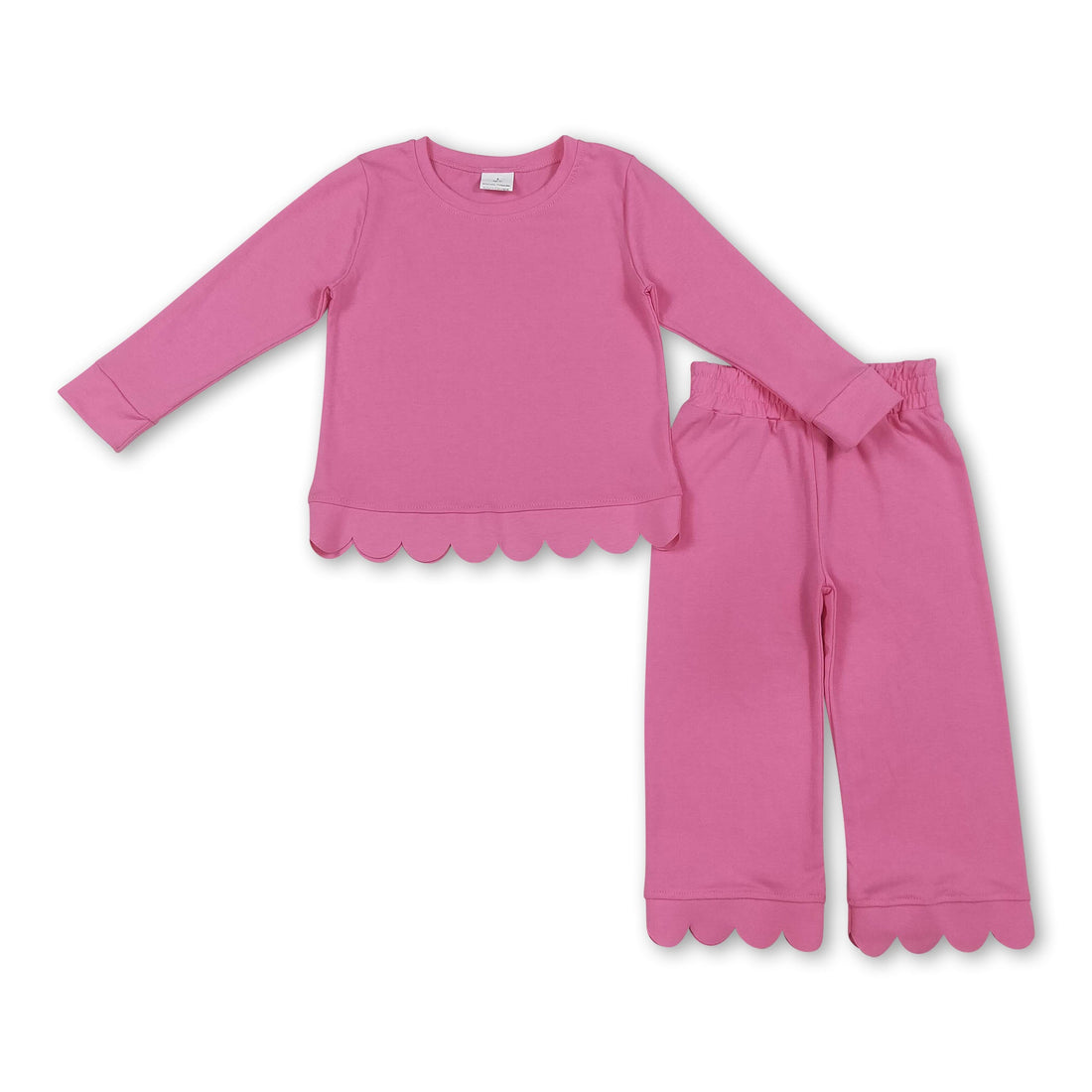 Hot pink cotton long-sleeve girls&
