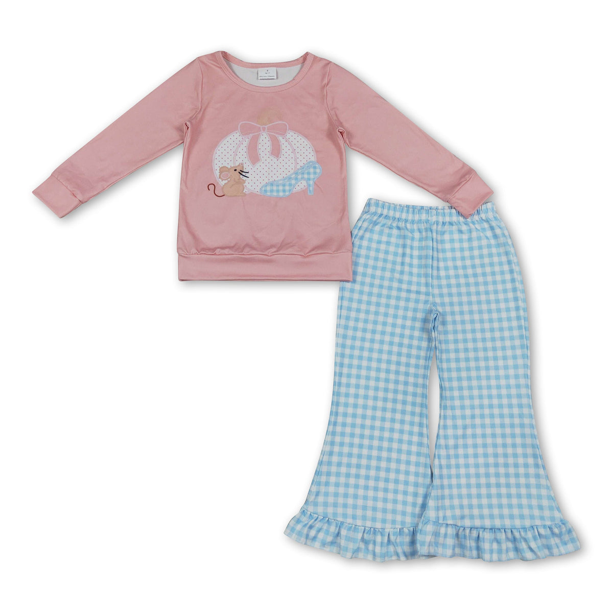 Long sleeves pumpkin shoes top pants kids girls fall clothes