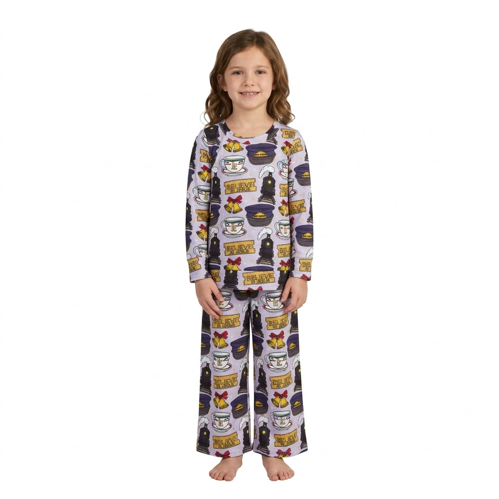 Long sleeves ring train kids girls Christmas outfits